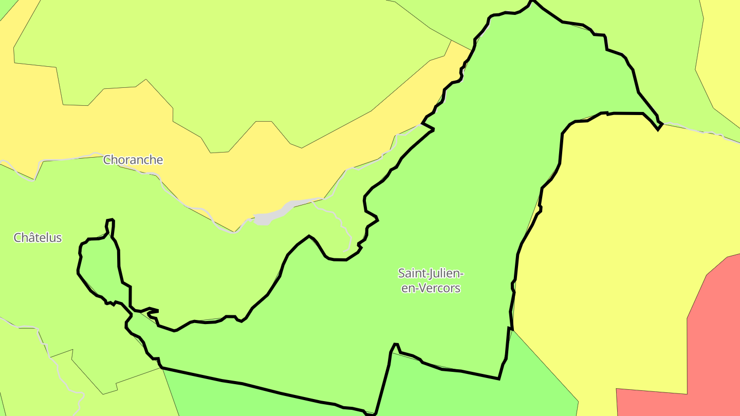Carte des prix de l'immobilier Saint-Julien-en-Vercors