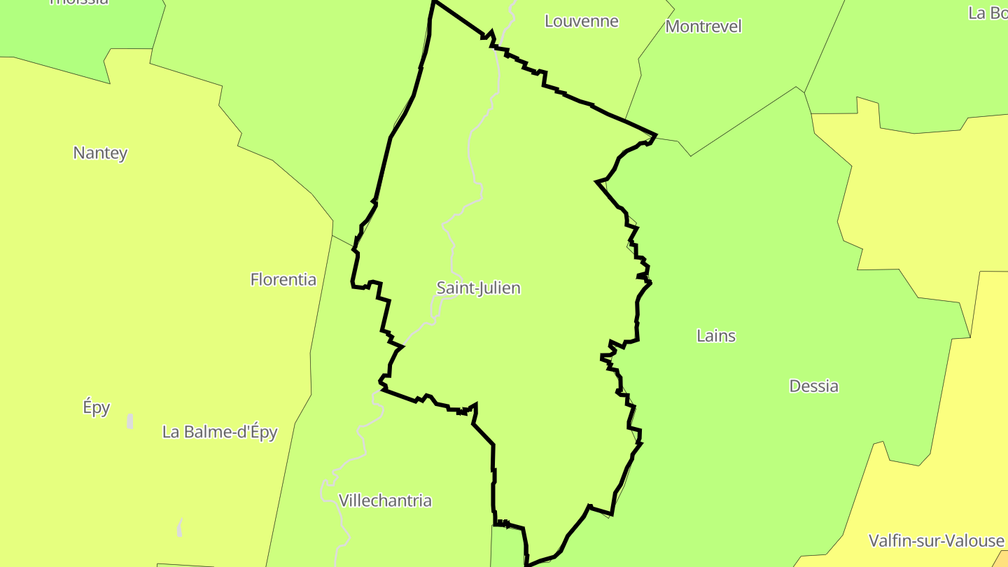 Carte des prix de l'immobilier Saint-Julien