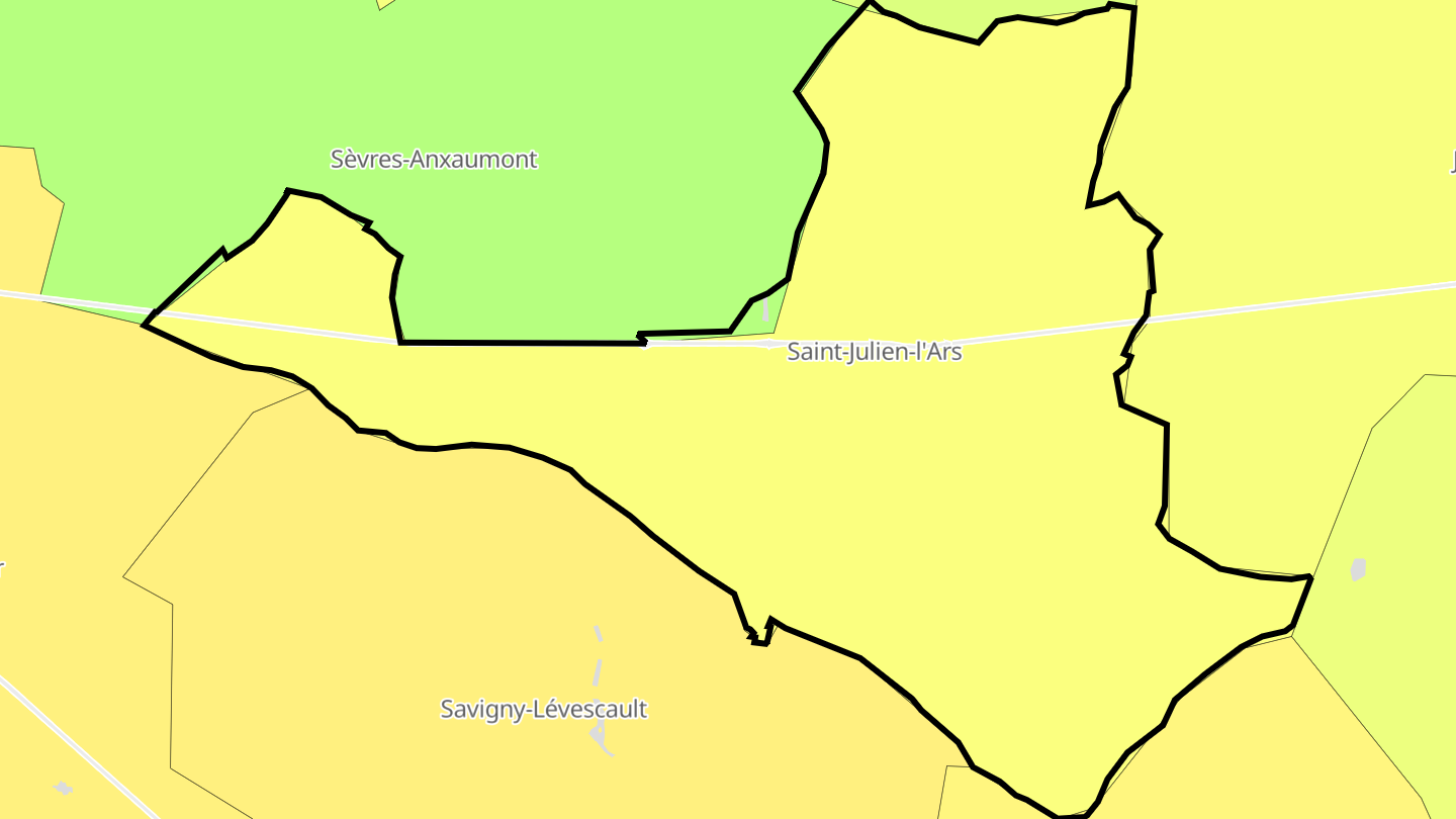 Carte des prix de l'immobilier Saint-Julien-l'Ars
