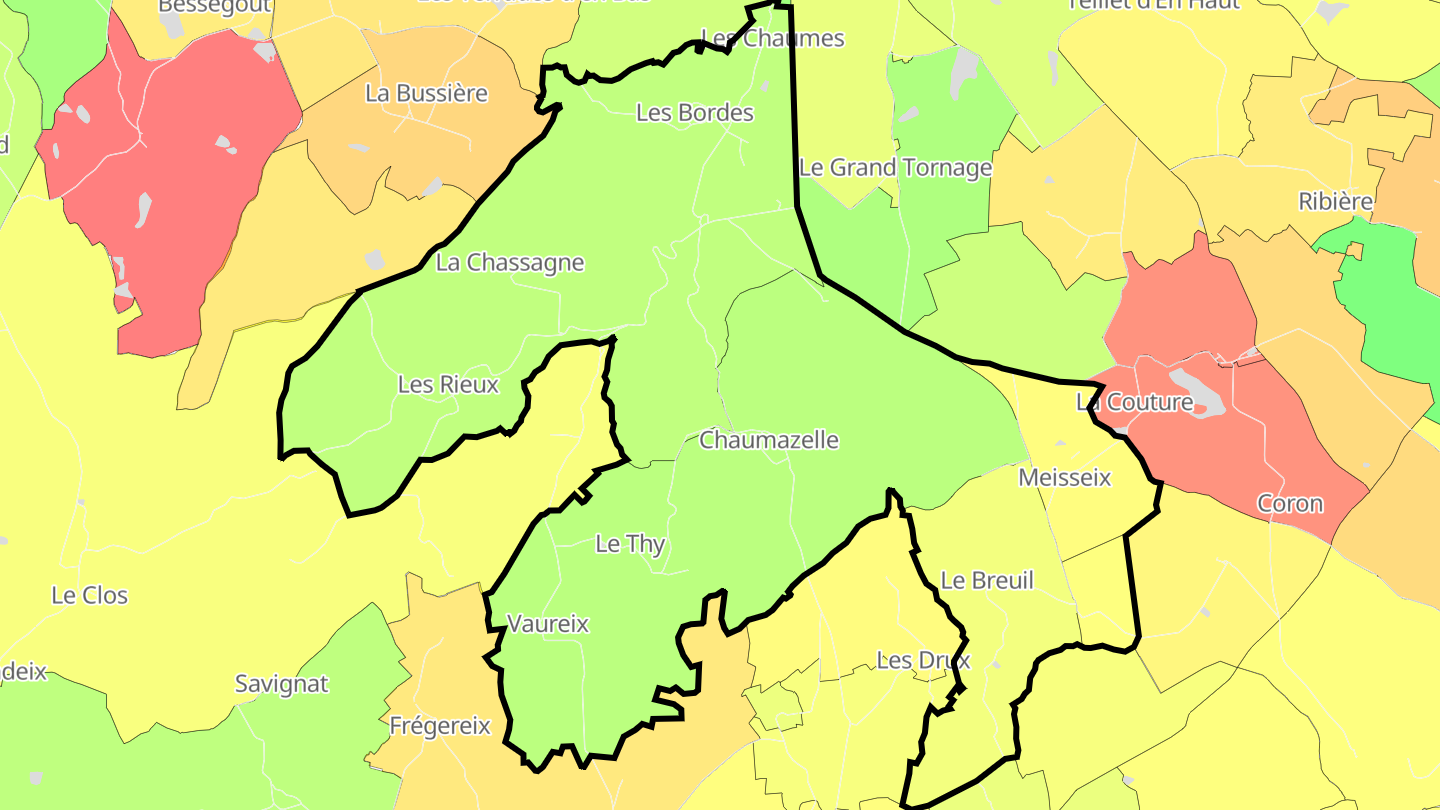 Carte des prix de l'immobilier Saint-Julien-la-Genête