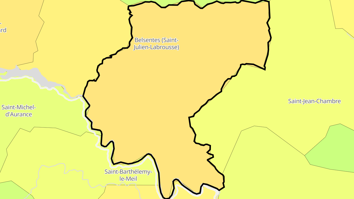 Carte des prix de l'immobilier Saint-Julien-Labrousse