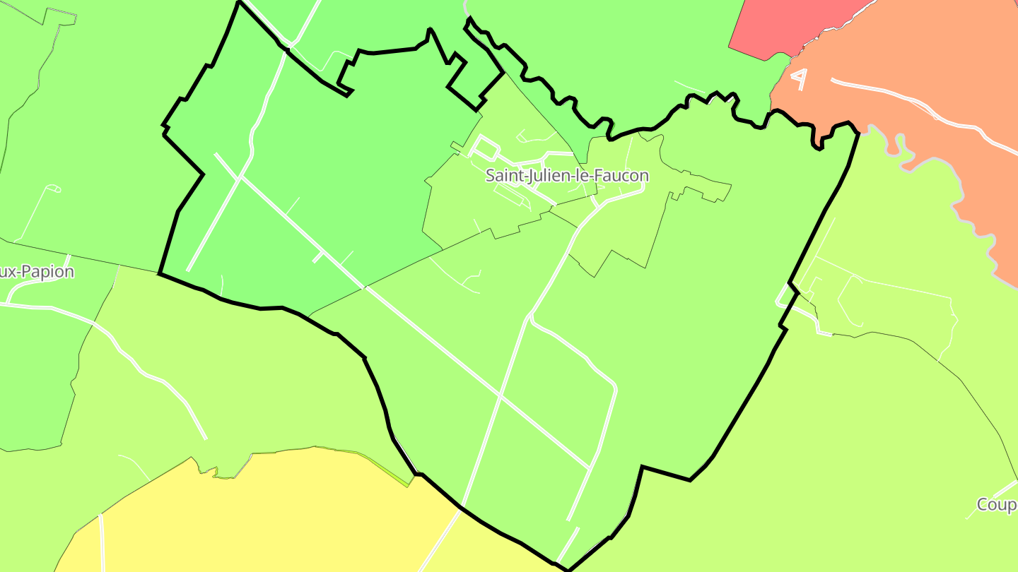 Carte des prix de l'immobilier Saint-Julien-le-Faucon
