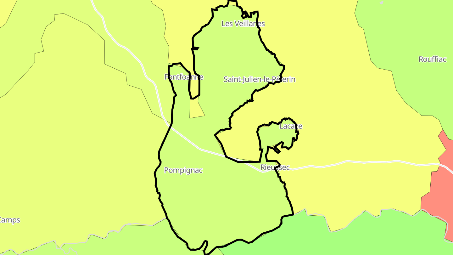 Carte des prix de l'immobilier Saint-Julien-le-Pèlerin