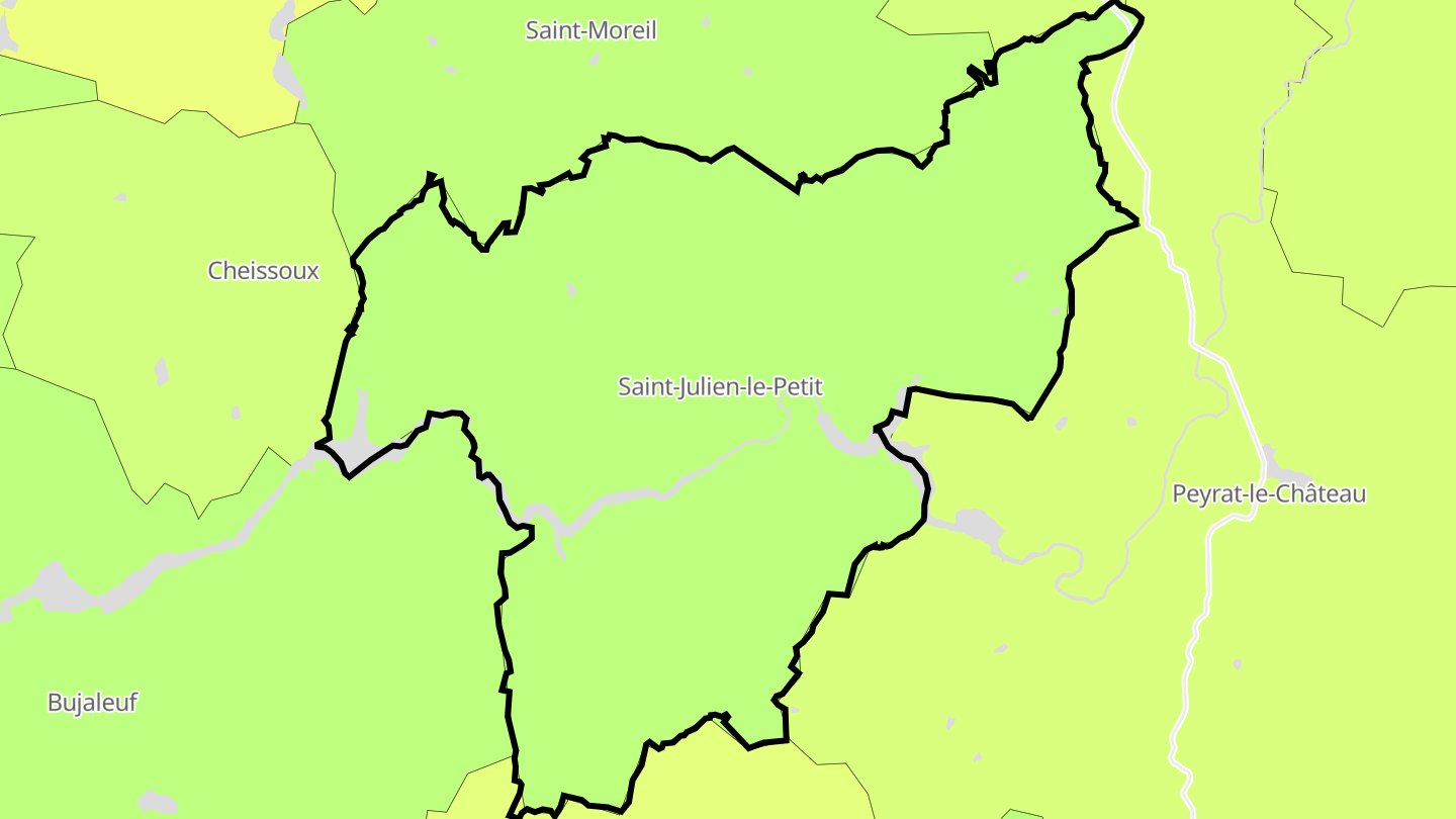 Carte des prix de l'immobilier Saint-Julien-le-Petit