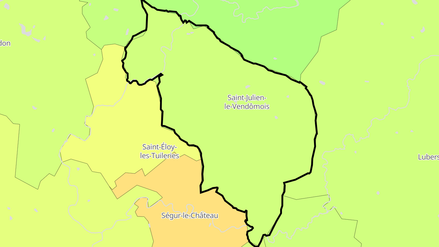 Carte des prix de l'immobilier Saint-Julien-le-Vendômois
