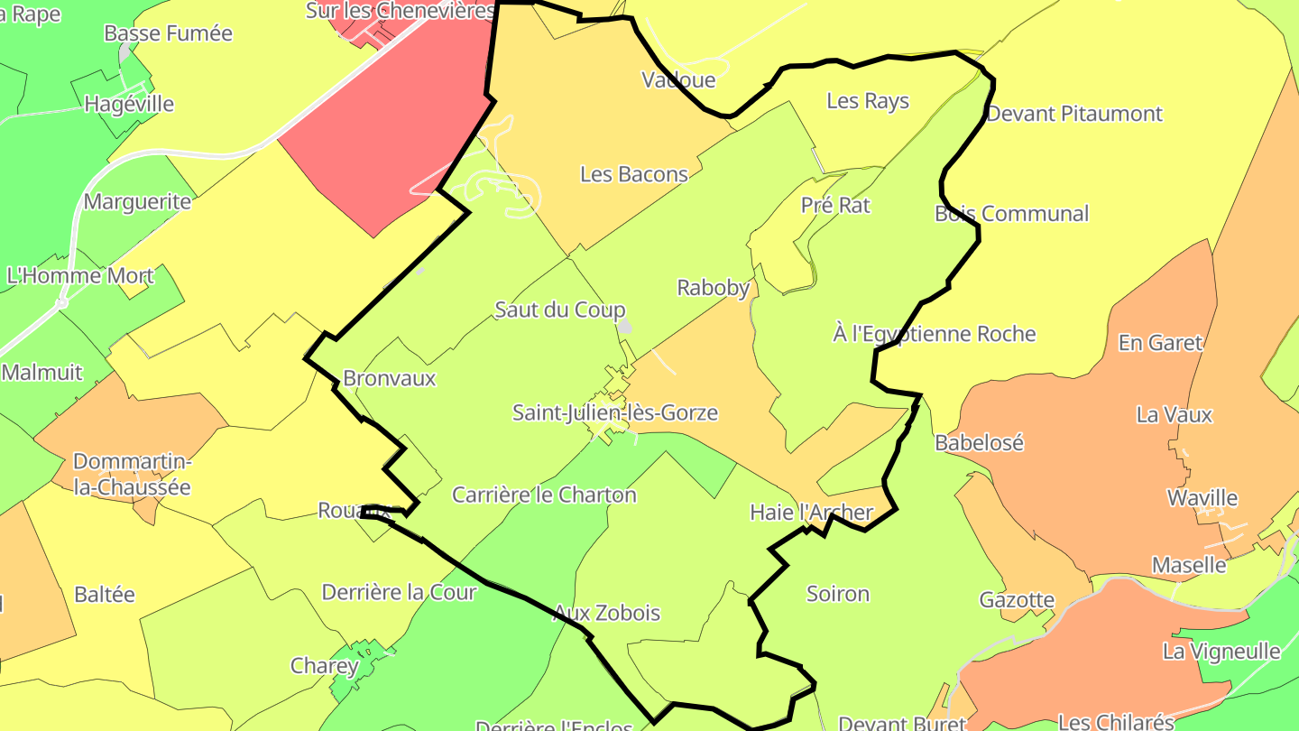Carte des prix de l'immobilier Saint-Julien-lès-Gorze