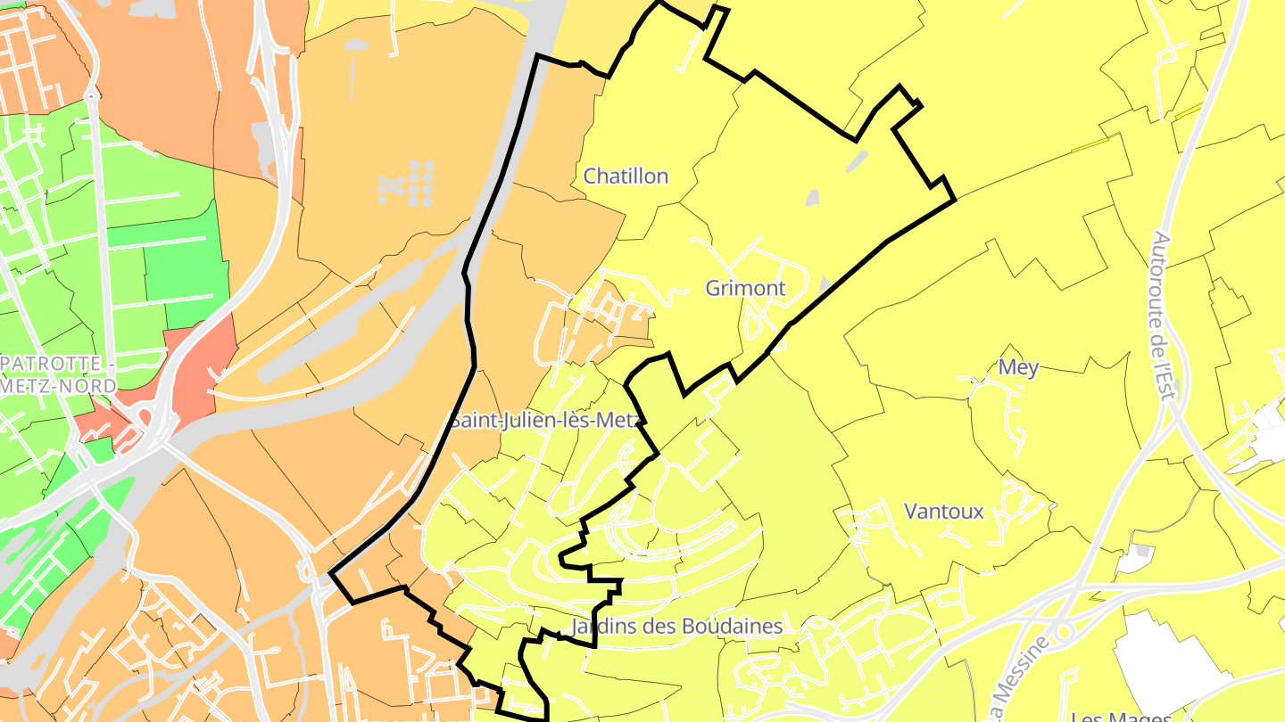Carte des prix de l'immobilier Saint-Julien-lès-Metz