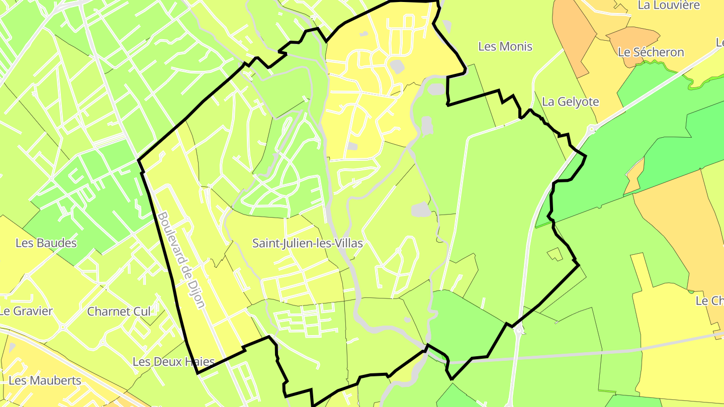 Carte des prix de l'immobilier Saint-Julien-les-Villas