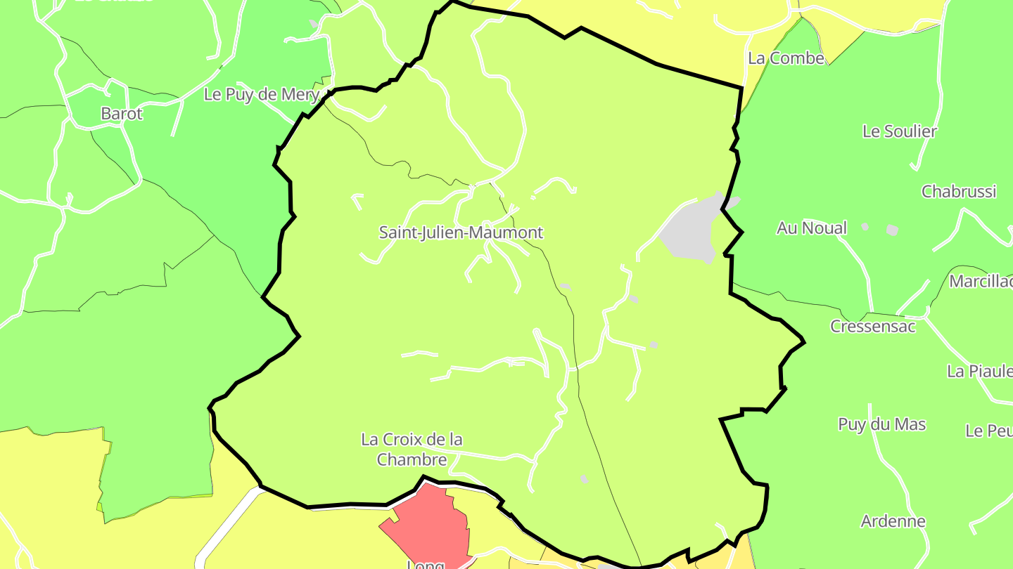 Carte des prix de l'immobilier Saint-Julien-Maumont