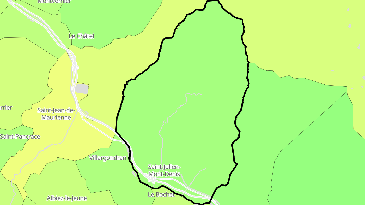 Carte des prix de l'immobilier Saint-Julien-Mont-Denis