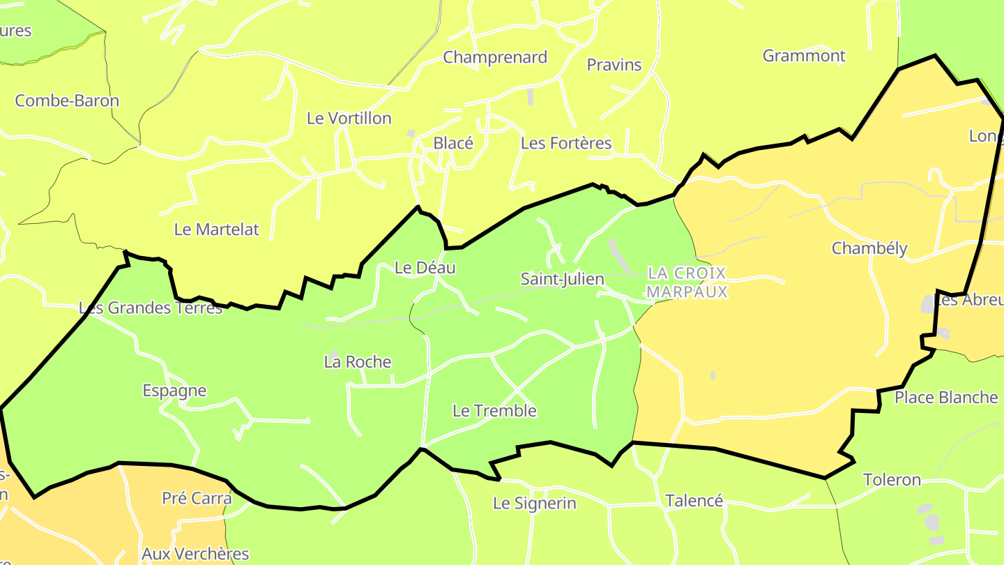 Carte des prix de l'immobilier Saint-Julien
