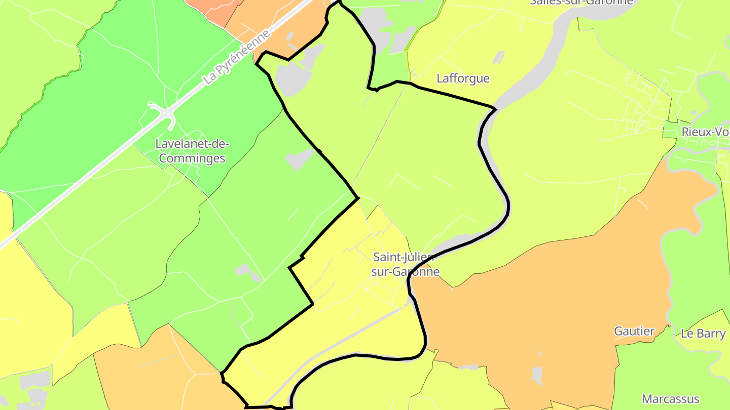 Carte des prix de l'immobilier Saint-Julien-sur-Garonne