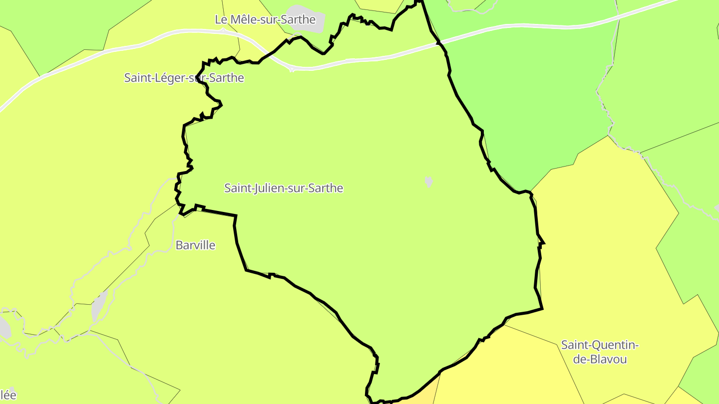 Carte des prix de l'immobilier Saint-Julien-sur-Sarthe