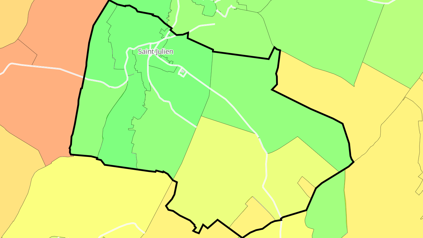 Carte des prix de l'immobilier Saint-Julien