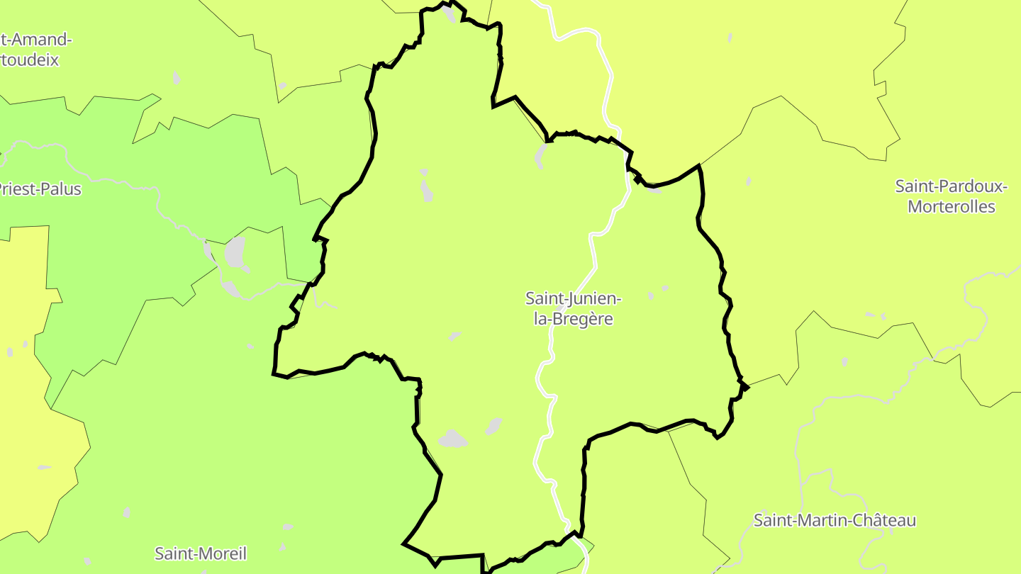 Carte des prix de l'immobilier Saint-Junien-la-Bregère