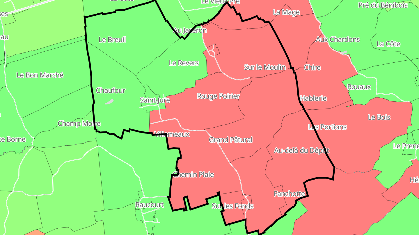 Carte des prix de l'immobilier Saint-Jure