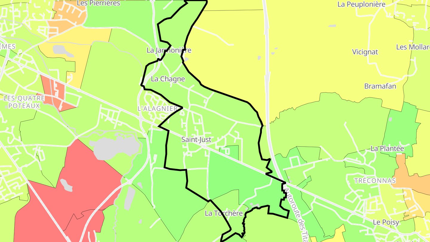 Carte des prix de l'immobilier Saint-Just