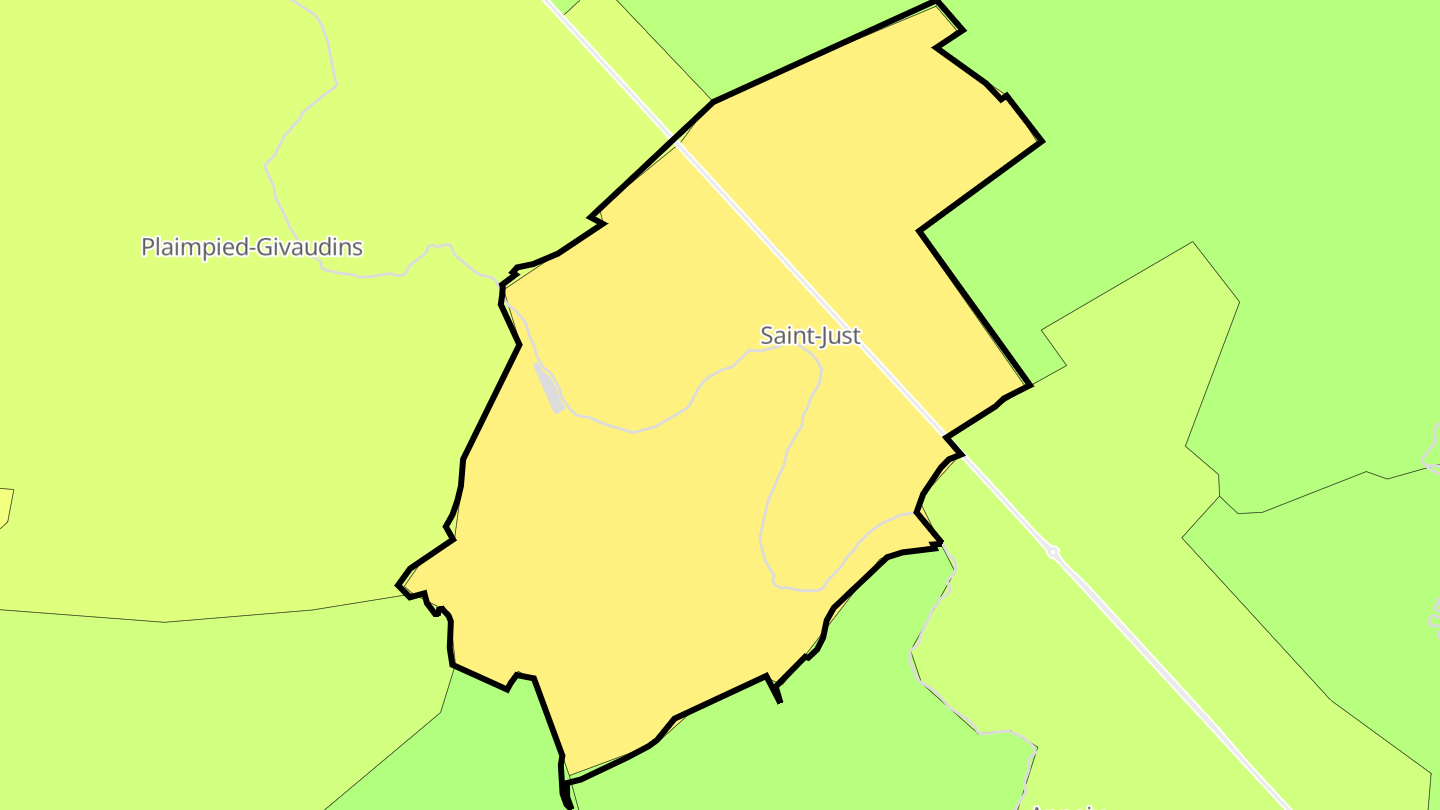 Carte des prix de l'immobilier Saint-Just