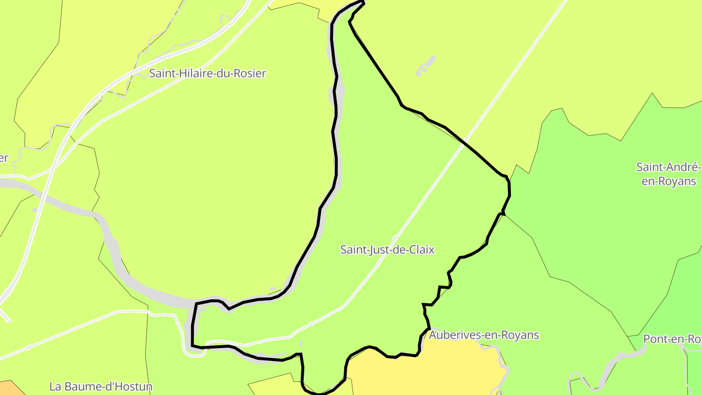 Carte des prix de l'immobilier Saint-Just-de-Claix