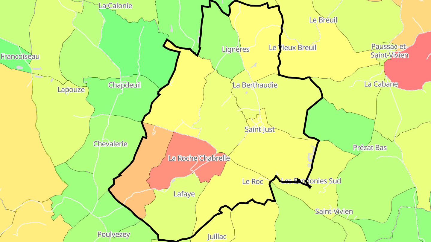 Carte des prix de l'immobilier Saint-Just