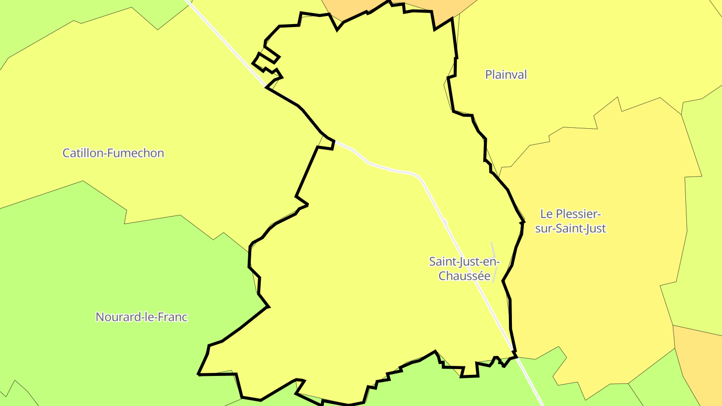 Carte des prix de l'immobilier Saint-Just-en-Chaussée