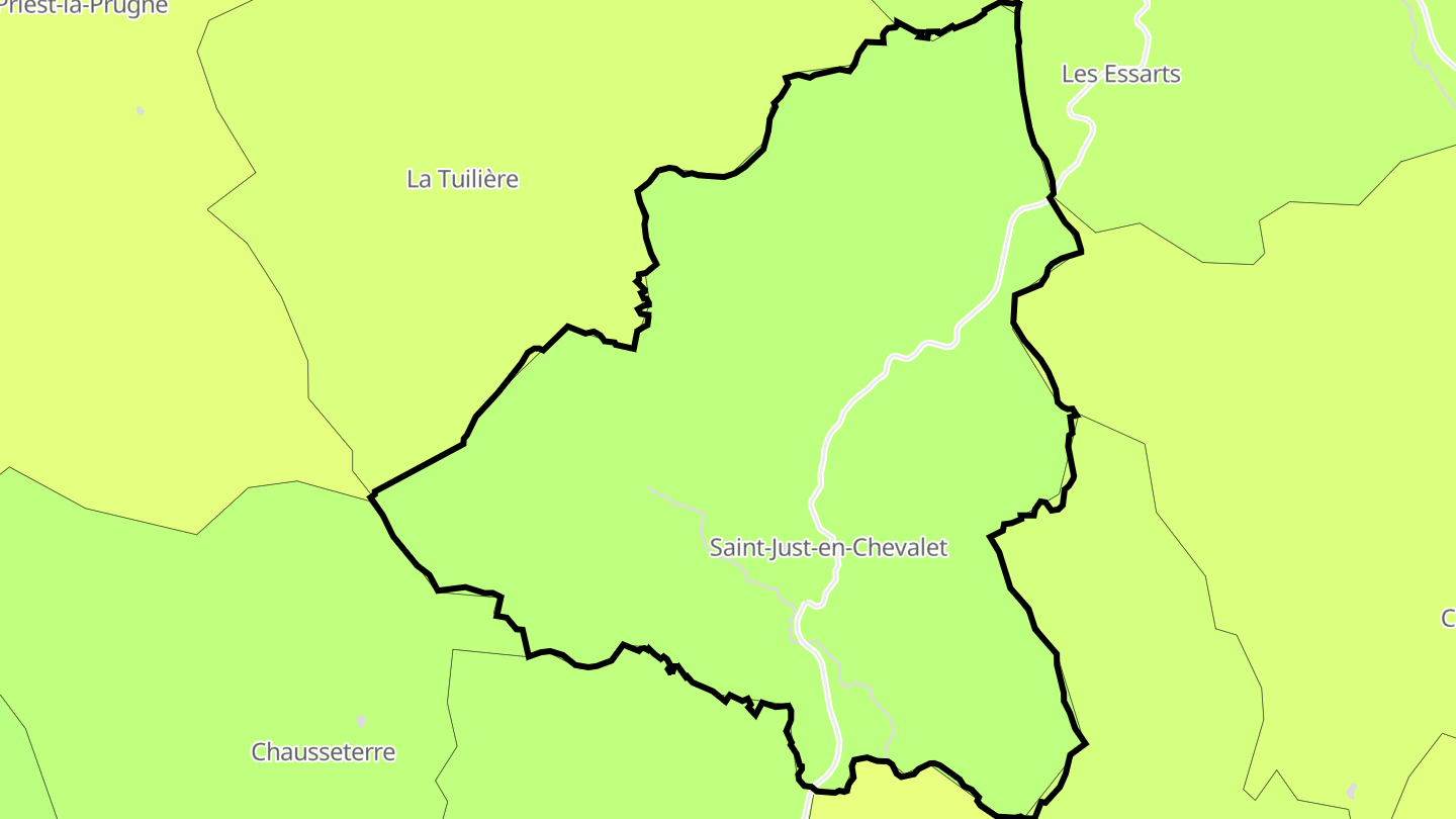 Carte des prix de l'immobilier Saint-Just-en-Chevalet