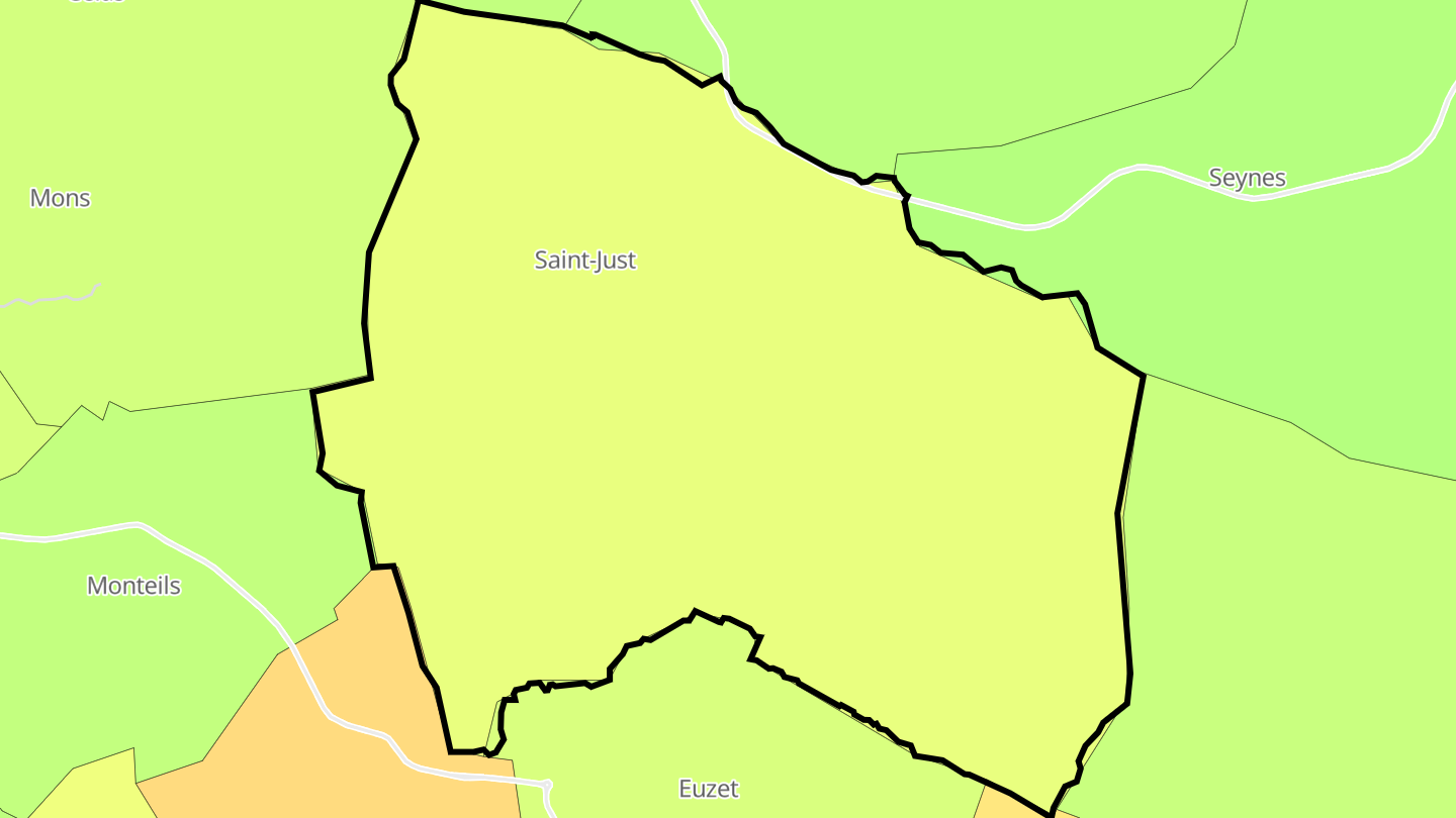 Carte des prix de l'immobilier Saint-Just-et-Vacquières