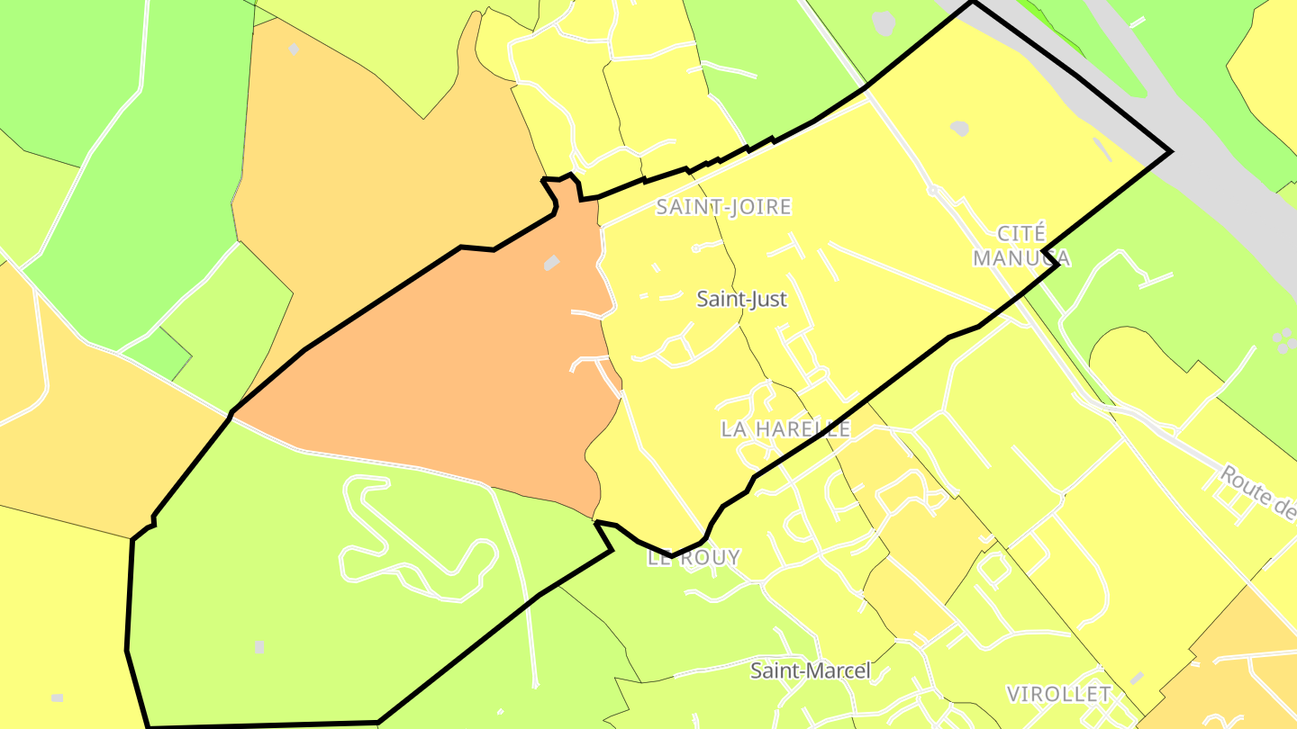 Carte des prix de l'immobilier Saint-Just