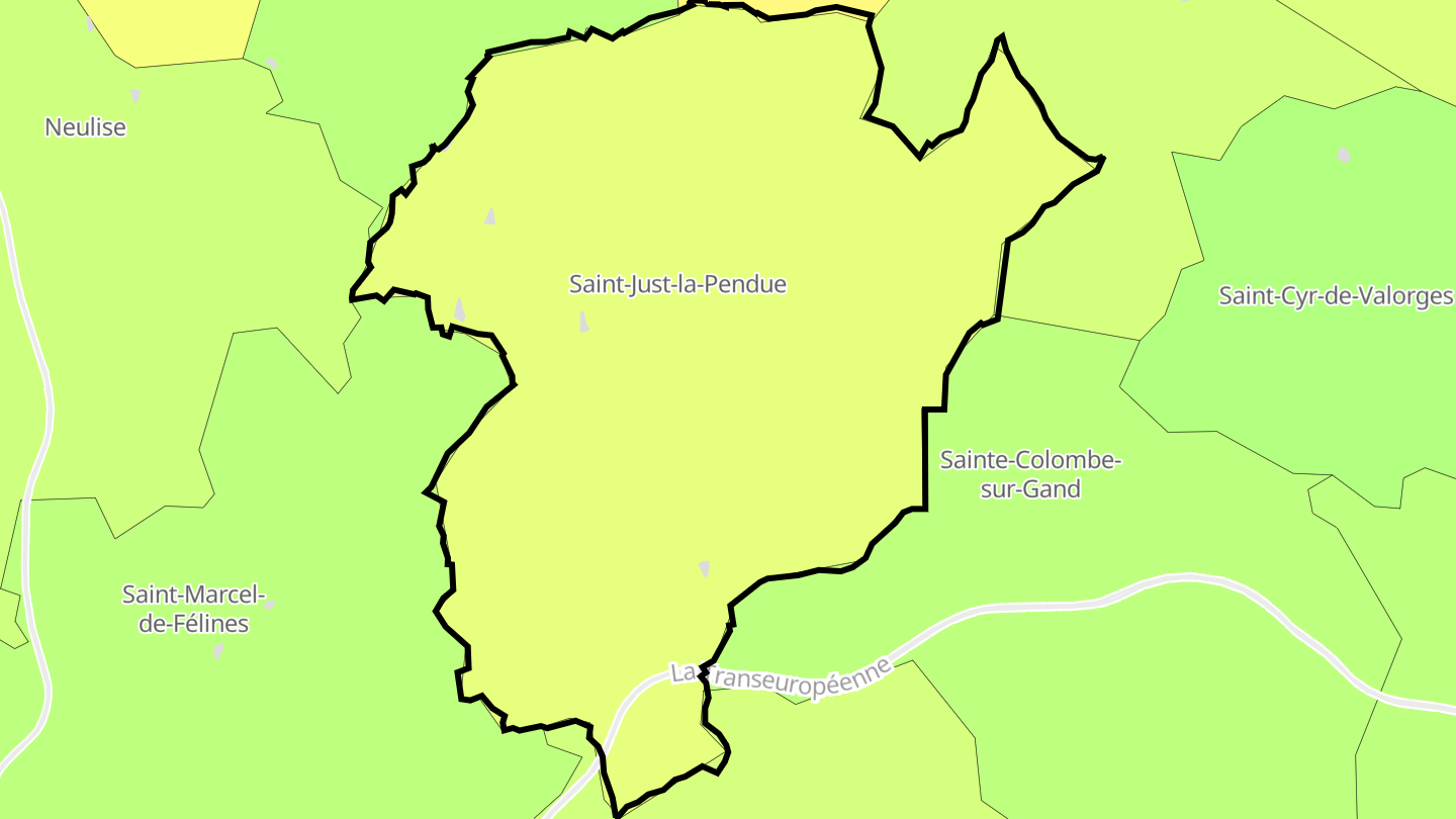 Carte des prix de l'immobilier Saint-Just-la-Pendue