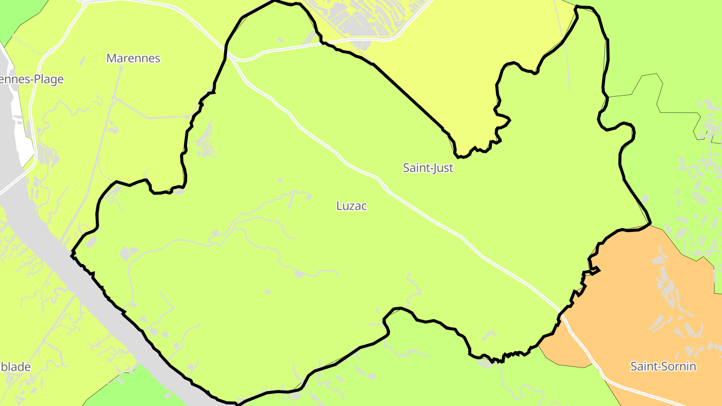 Carte des prix de l'immobilier Saint-Just-Luzac