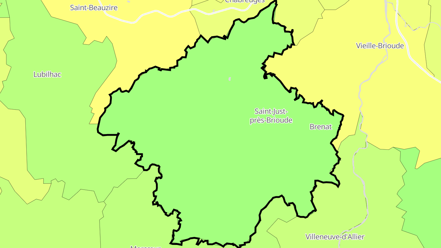 Carte des prix de l'immobilier Saint-Just-près-Brioude