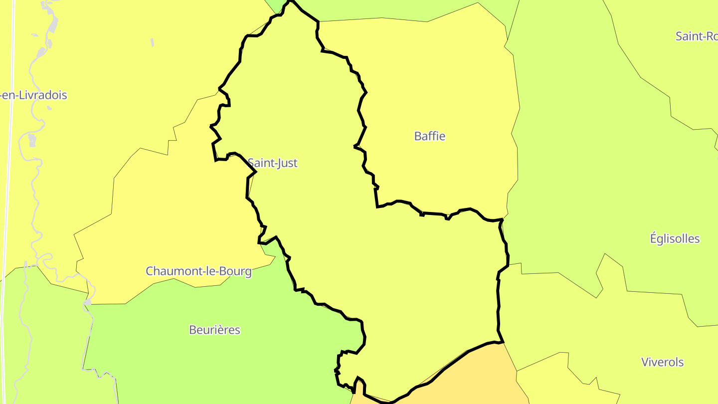 Carte des prix de l'immobilier Saint-Just