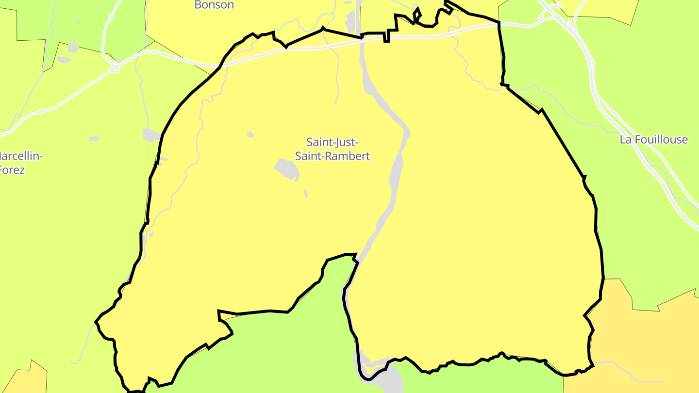 Carte des prix de l'immobilier Saint-Just-Saint-Rambert