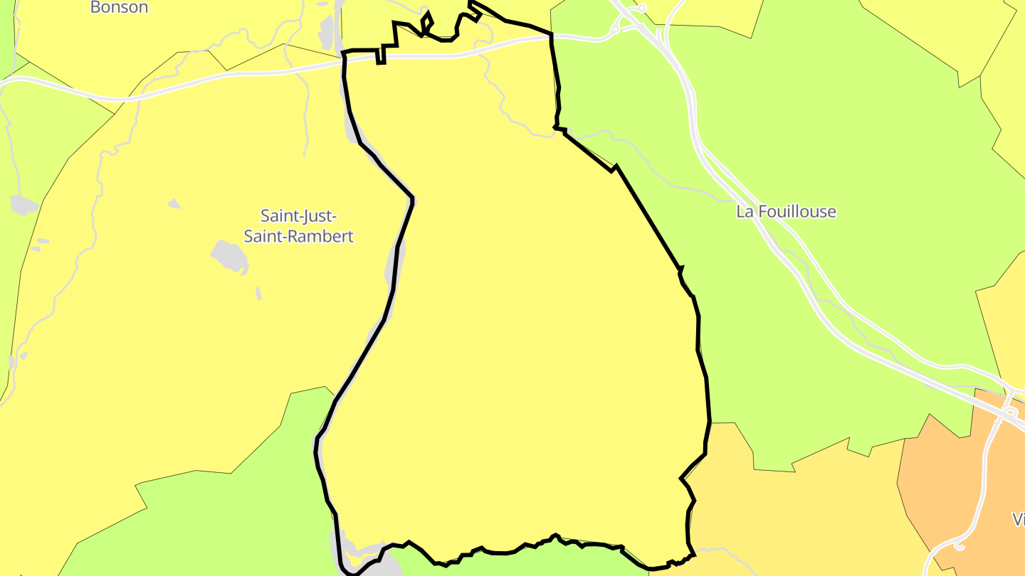 Carte des prix de l'immobilier Saint-Just-sur-Loire