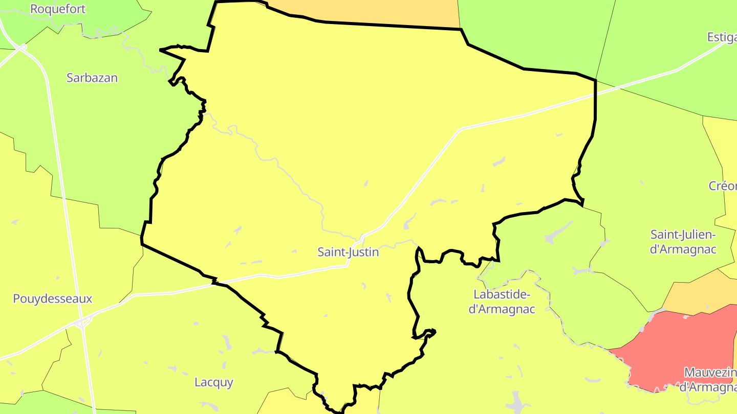 Carte des prix de l'immobilier Saint-Justin