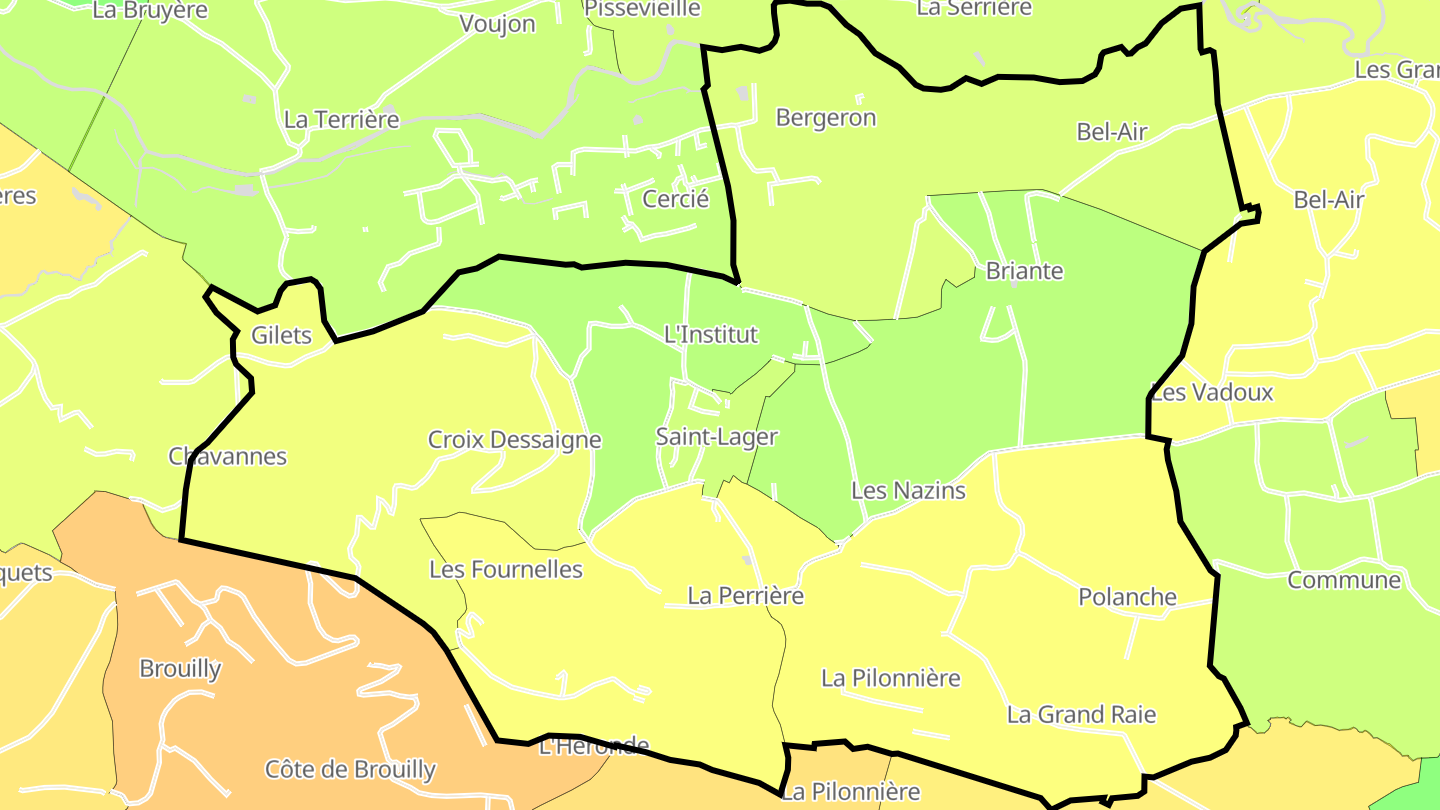 Carte des prix de l'immobilier Saint-Lager