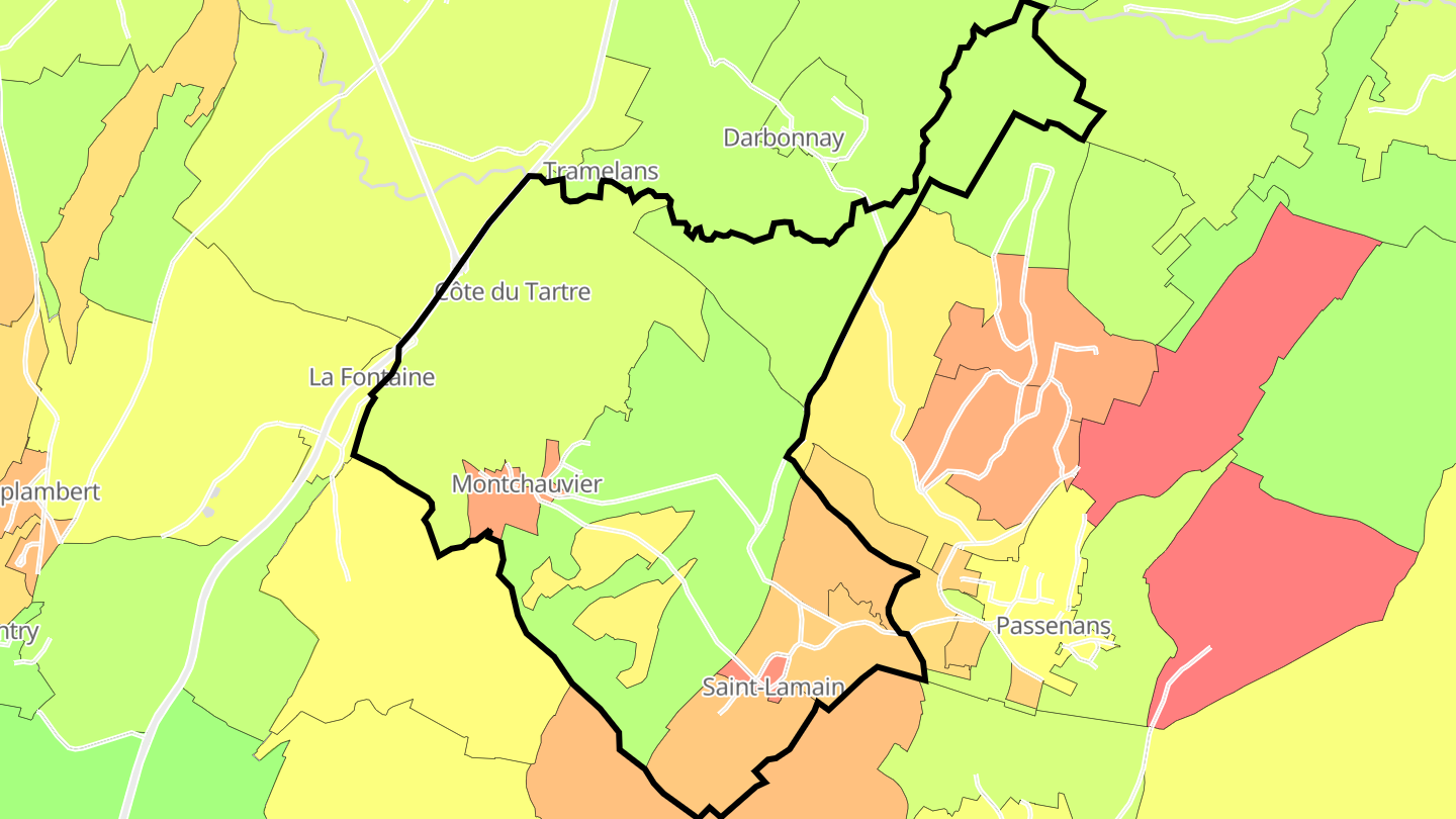 Carte des prix de l'immobilier Saint-Lamain
