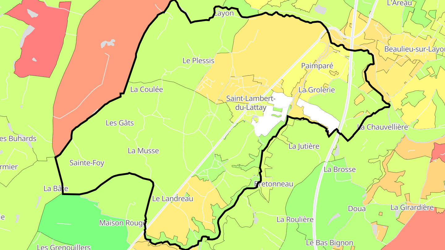 Carte des prix de l'immobilier Saint-Lambert-du-Lattay