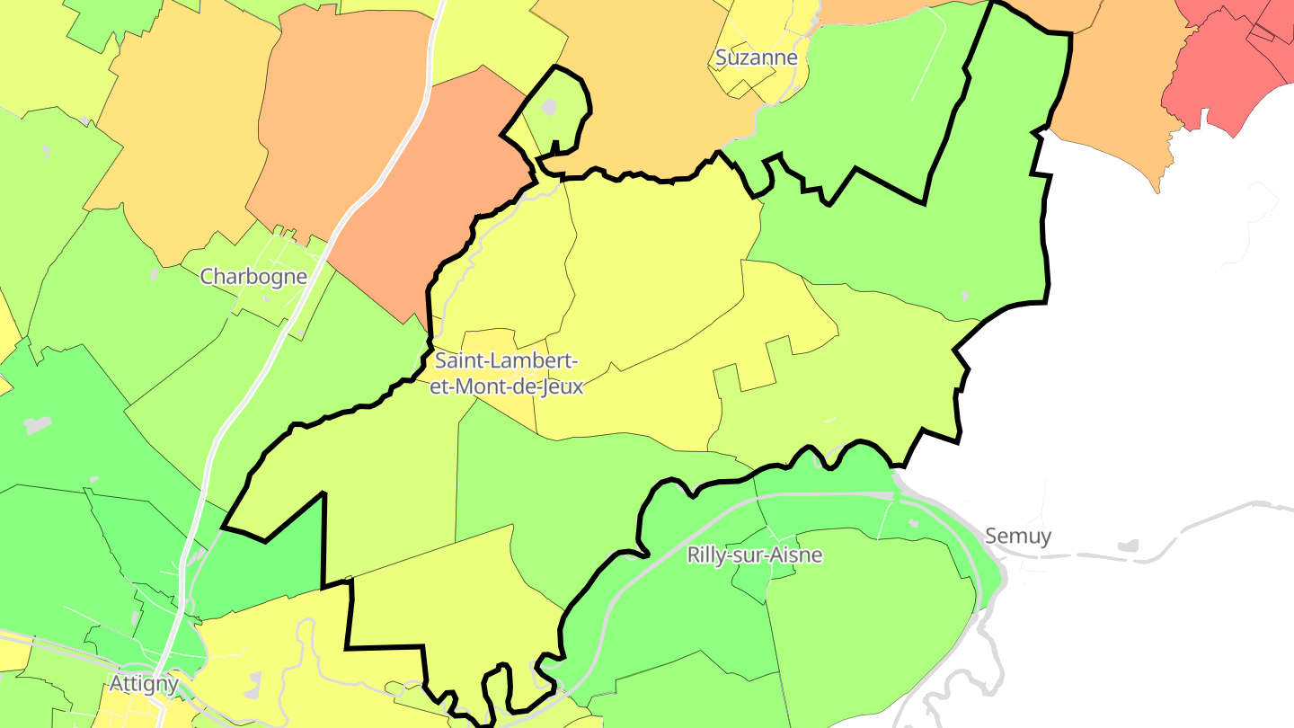 Carte des prix de l'immobilier Saint-Lambert-et-Mont-de-Jeux