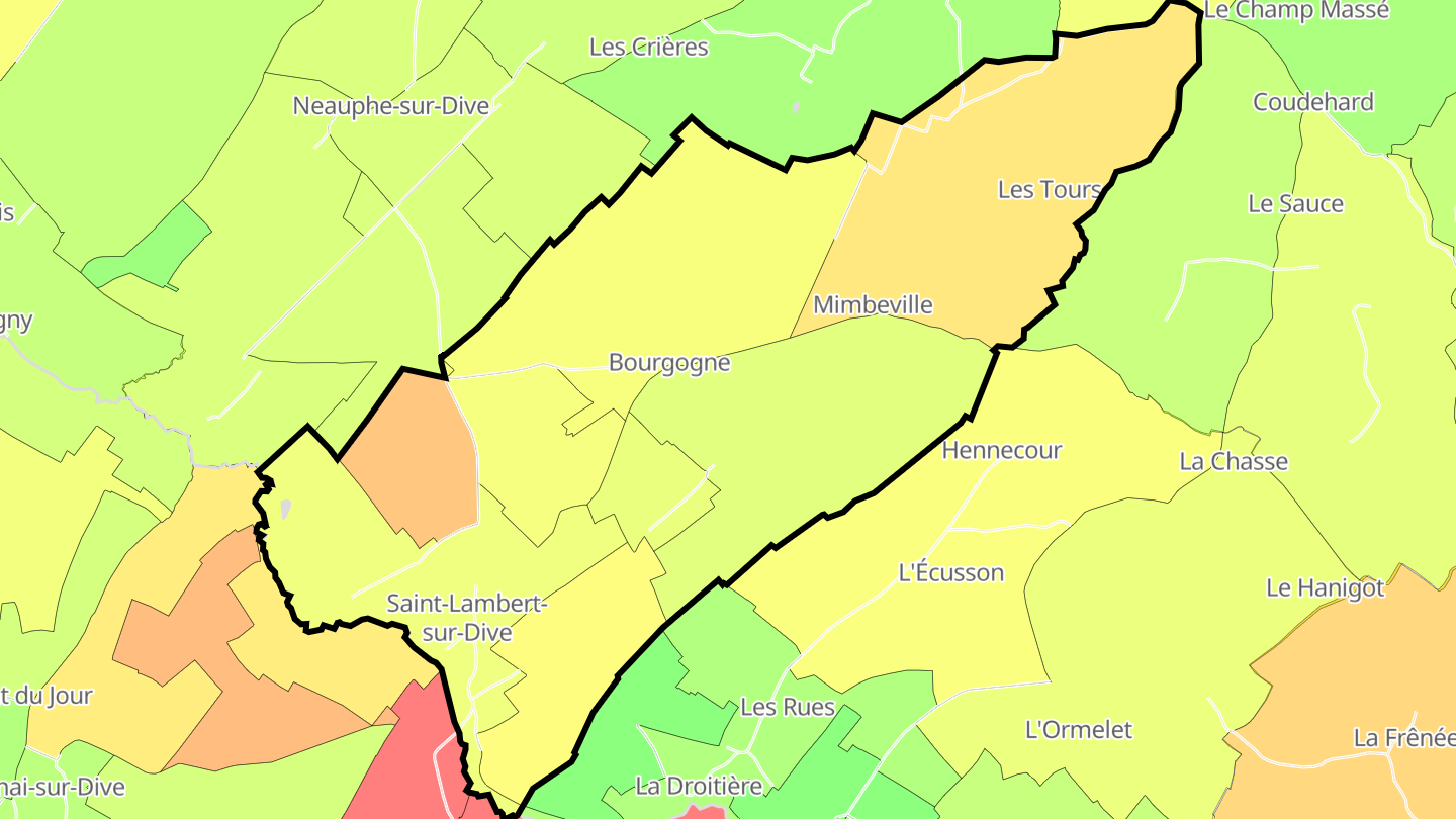 Carte des prix de l'immobilier Saint-Lambert-sur-Dive