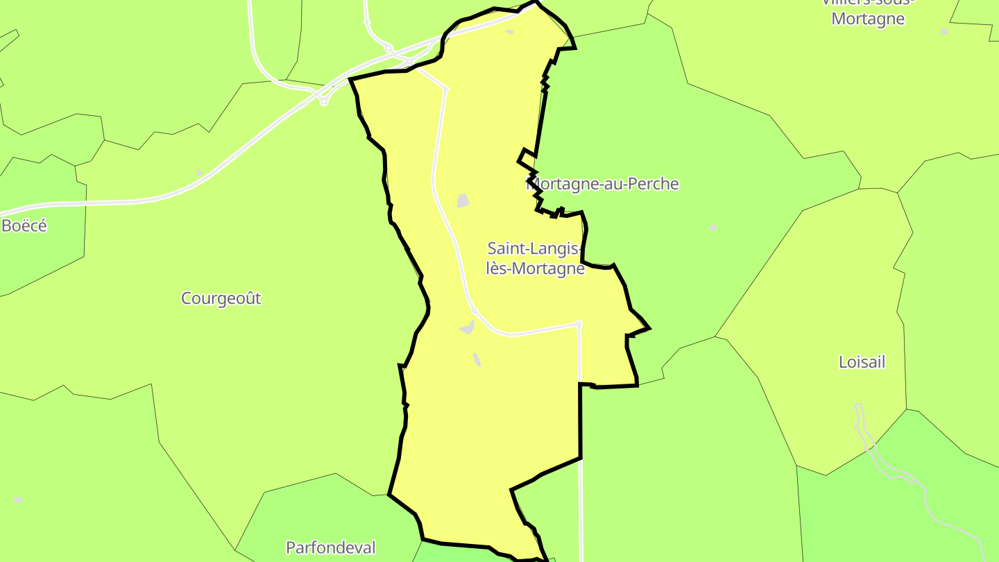 Carte des prix de l'immobilier Saint-Langis-lès-Mortagne