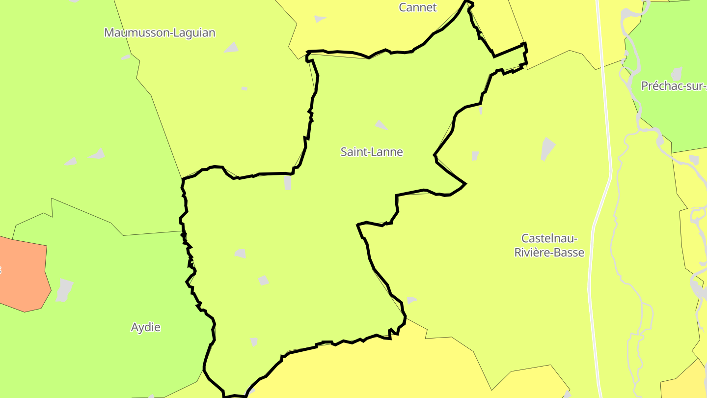 Carte des prix de l'immobilier Saint-Lanne