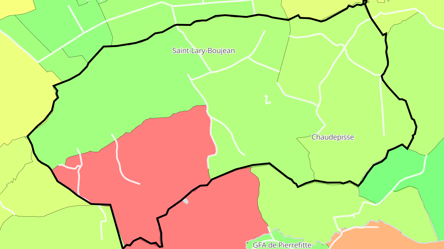 Carte des prix de l'immobilier Saint-Lary-Boujean