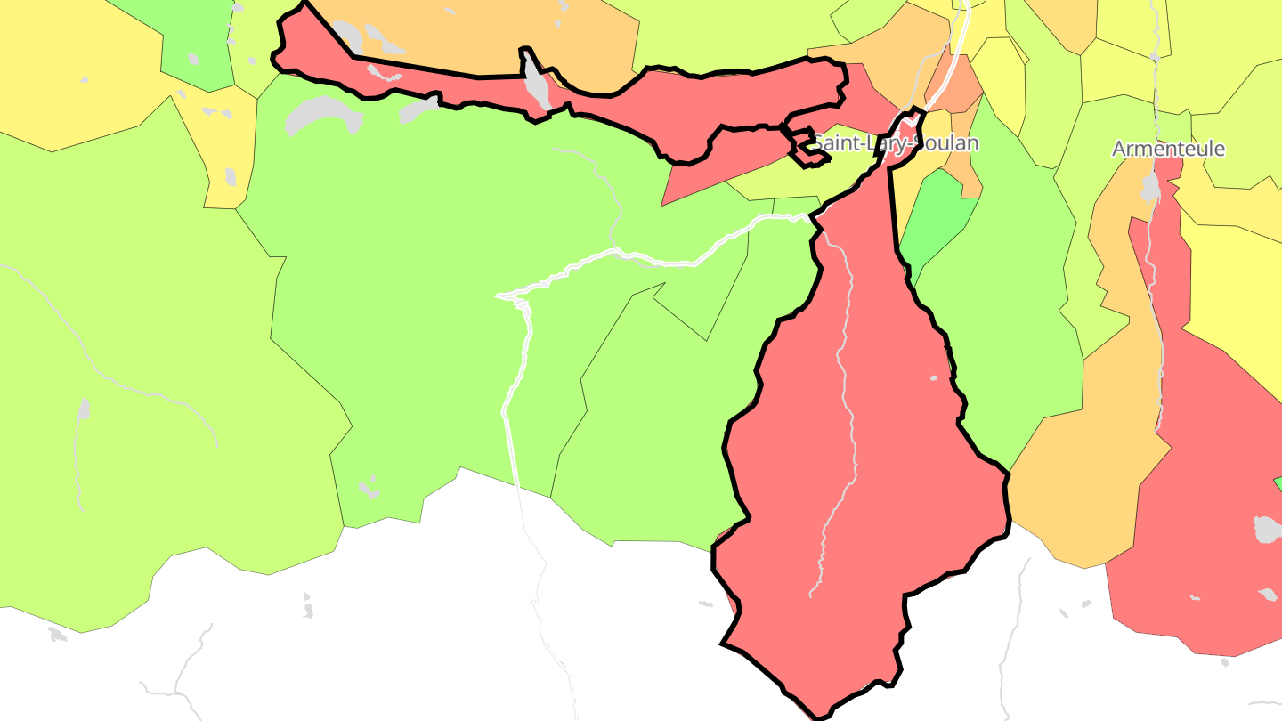 Carte des prix de l'immobilier Saint-Lary-Soulan