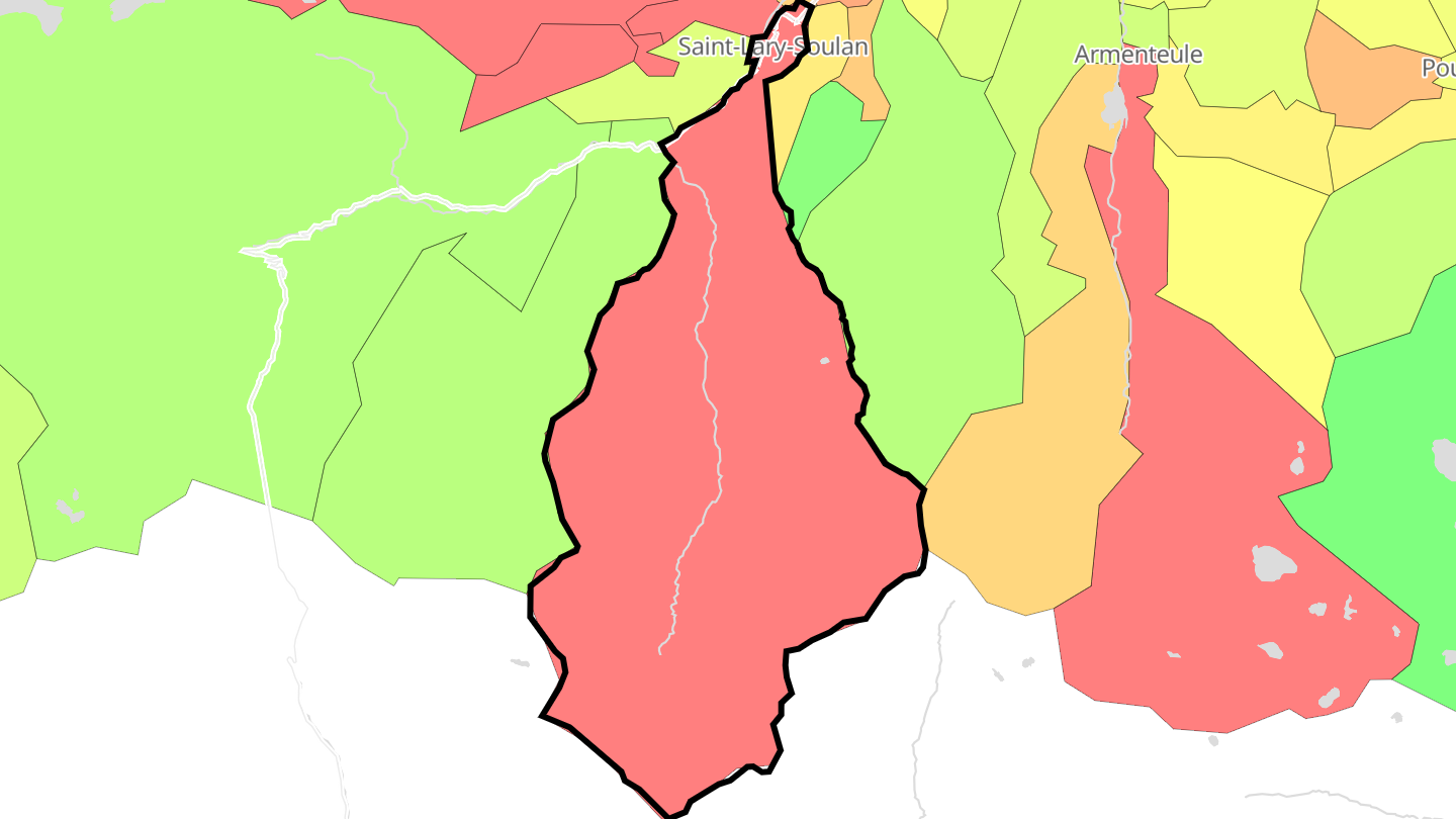 Carte des prix de l'immobilier Saint-Lary