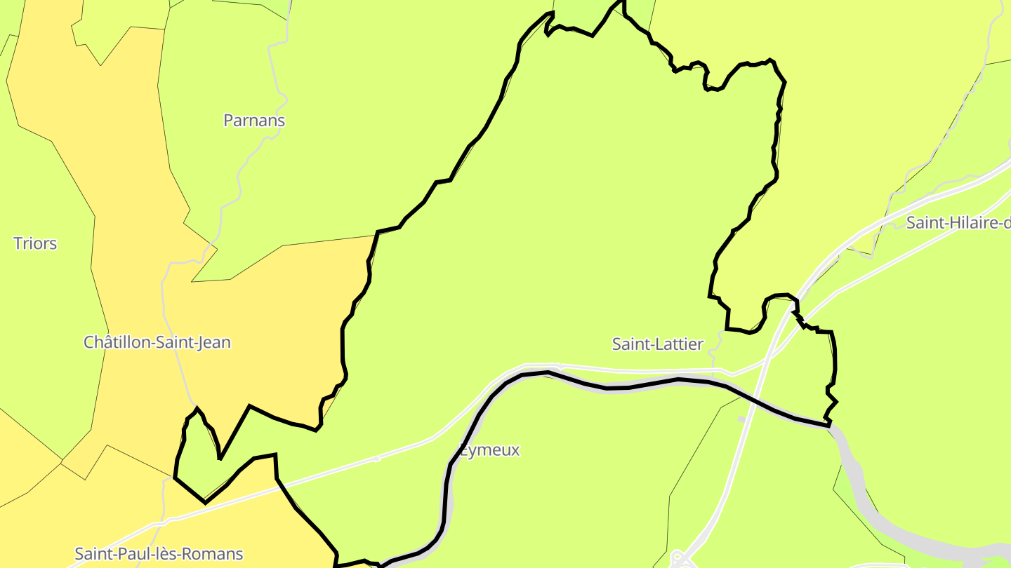 Carte des prix de l'immobilier Saint-Lattier