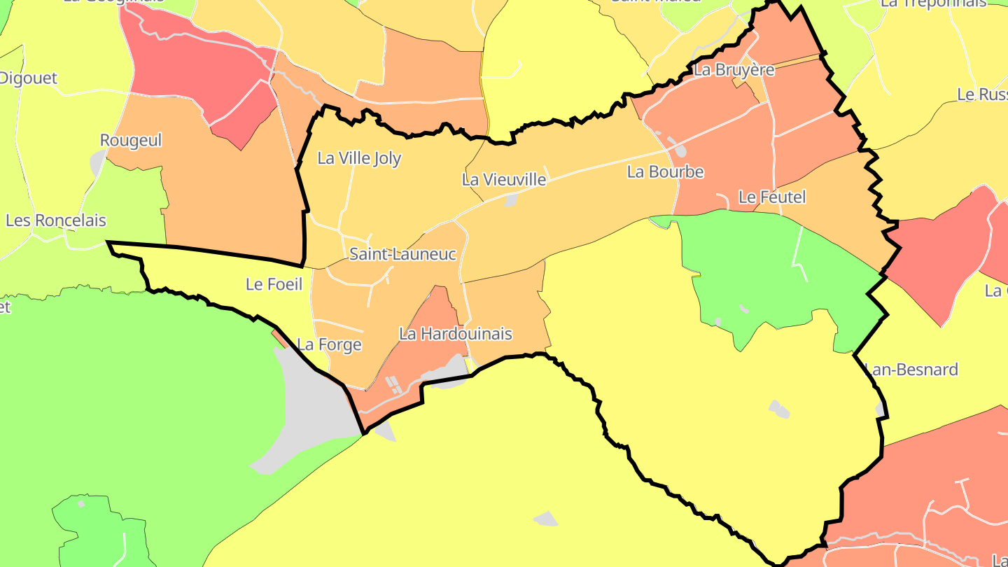 Carte des prix de l'immobilier Saint-Launeuc