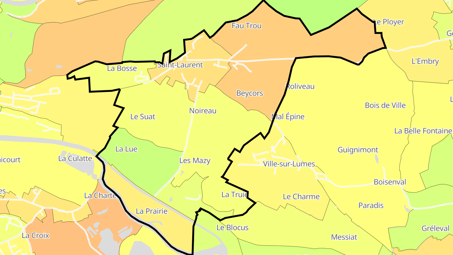 Carte des prix de l'immobilier Saint-Laurent