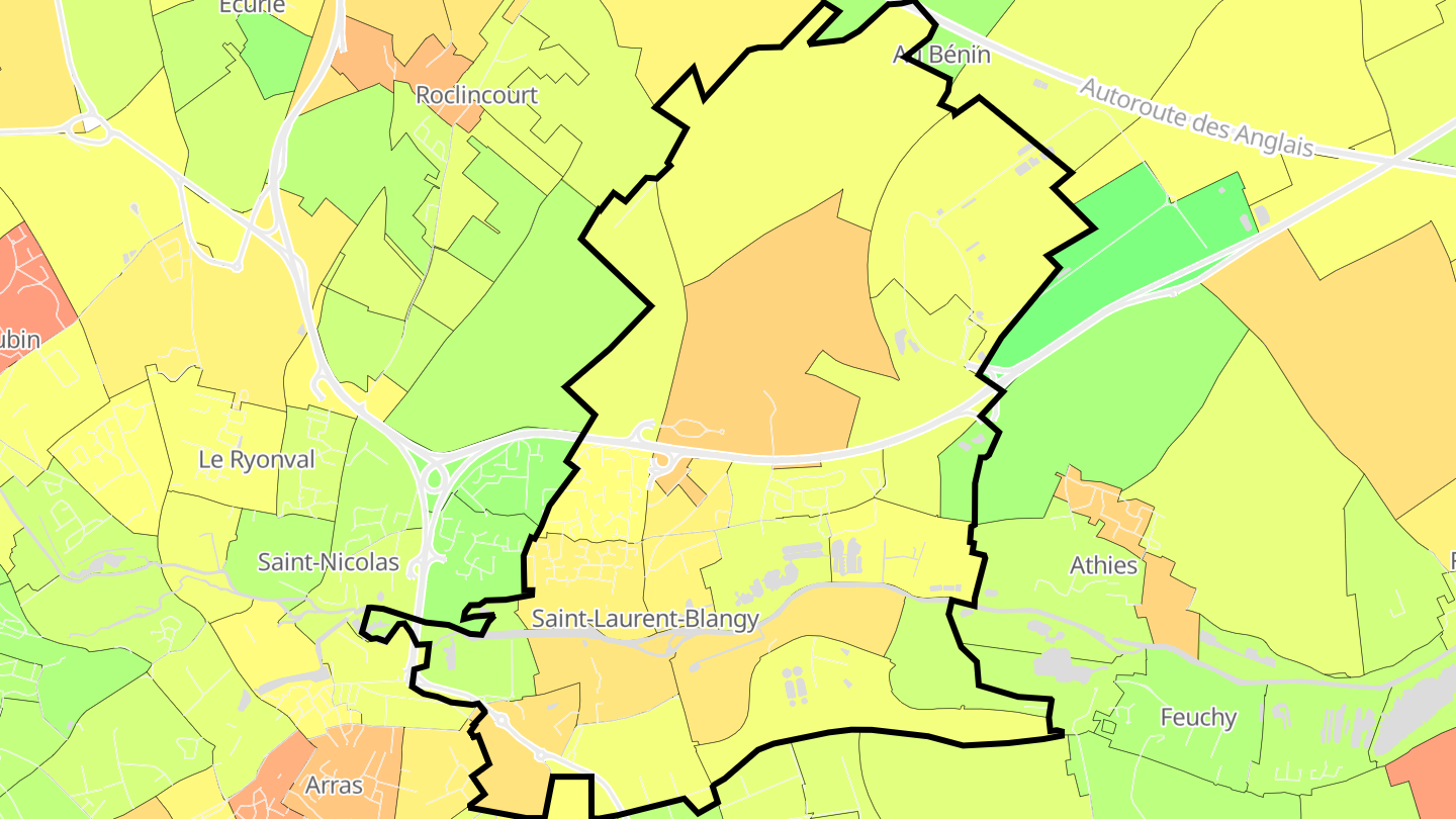 Carte des prix de l'immobilier Saint-Laurent-Blangy