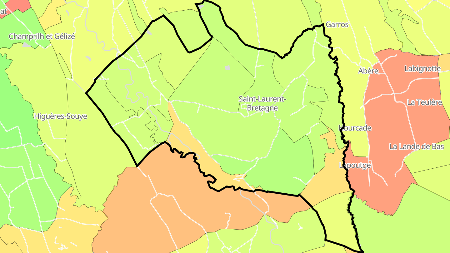 Carte des prix de l'immobilier Saint-Laurent-Bretagne